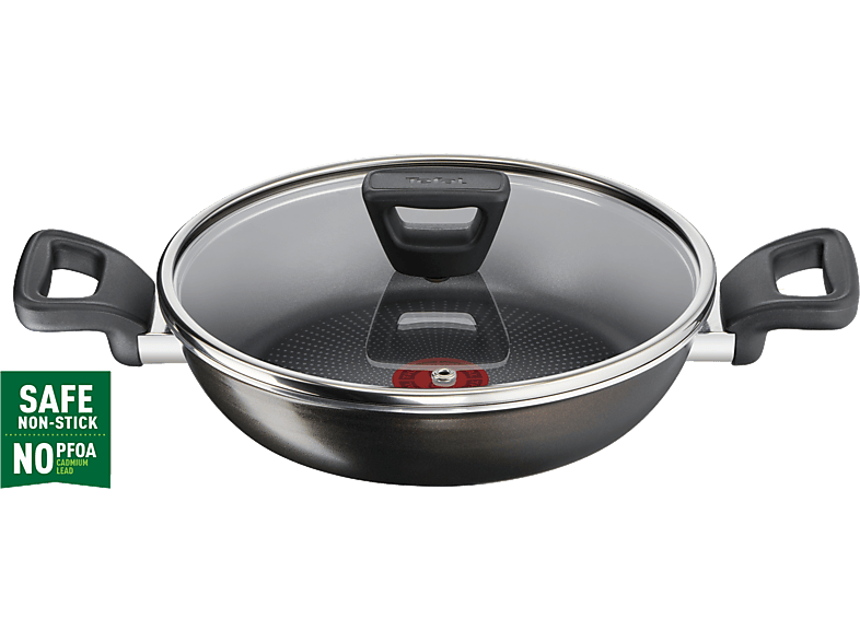 TEFAL Titanyum 2X XL Difüzyon Tabanlı Kapaklı 24cm Sahan Siyah