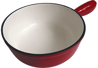 ROTEL Caquelon en fonte - Caquelon à fondue  (Rouge/Blanc)