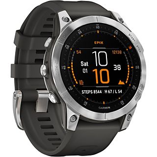 Reloj deportivo - Garmin Epix™ (Gen 2), Plata, 125-208 mm, 1.3", 16 días, Frecuencia cardíaca, VO2 Max, WiFi