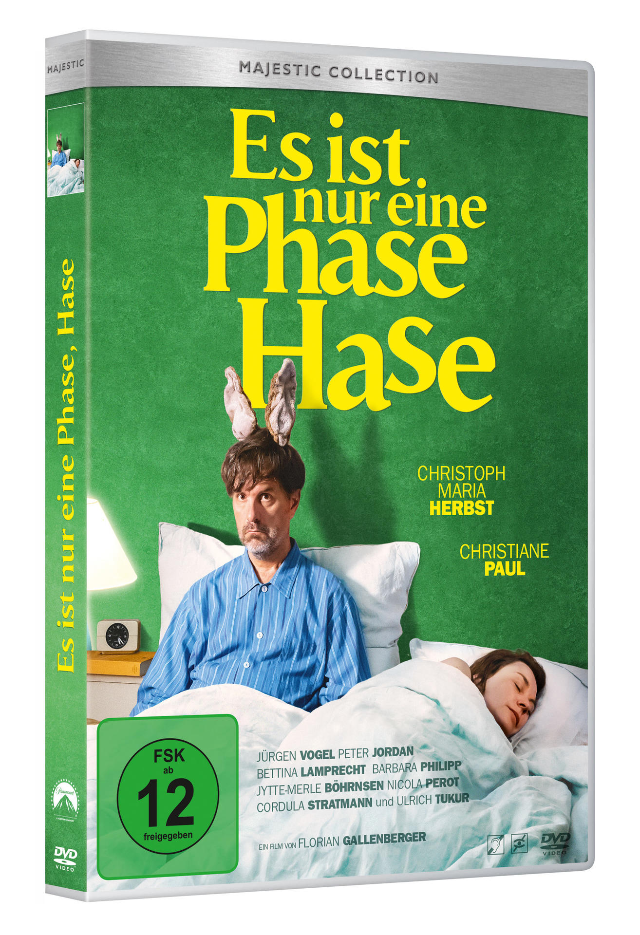 DVD-Box für einen Film mit einem Mann, der Hasenohren trägt.