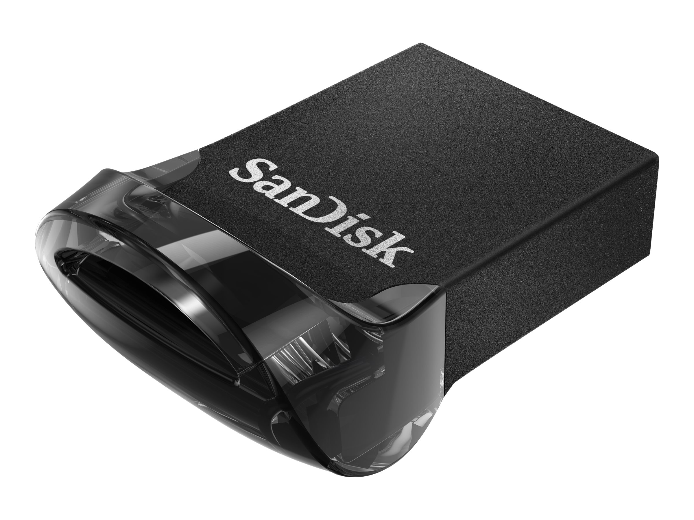 Schwarzer und transparenter SanDisk USB-Stick.
