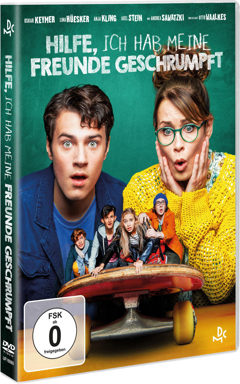 DVD-Cover mit dem Titel 'Hilfe, Ich Hab Meine Freunde Geschrumpft' und Cast-Fotos.