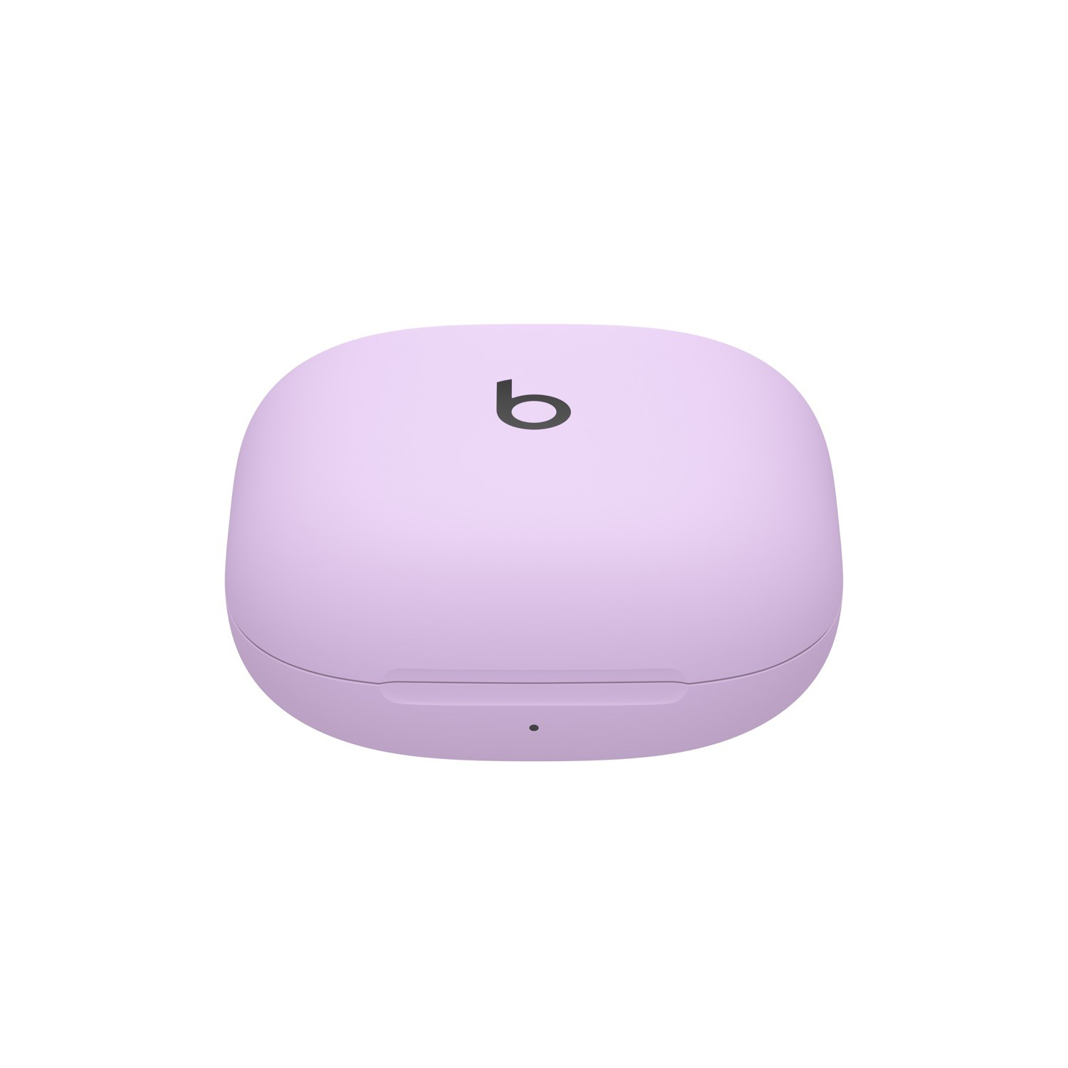 Un par de Beats Studio Buds + estuche de carga en color lavanda, sobre fondo blanco.