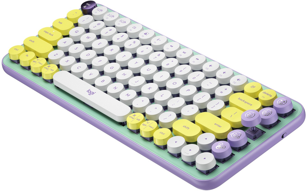 LOGITECH Clavier sans fil Pop Keys AZERTY Daydream Mauve (920-010723)