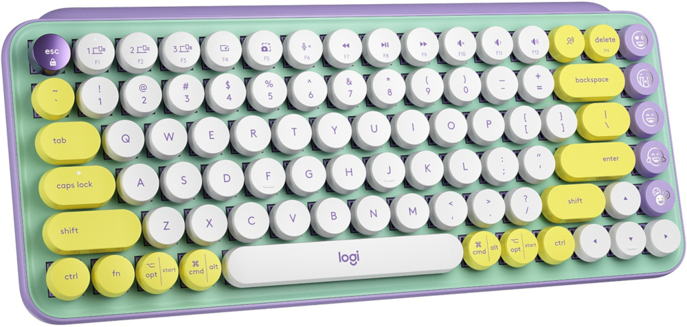 LOGITECH Clavier sans fil Pop Keys AZERTY Daydream Mauve (920-010723)
