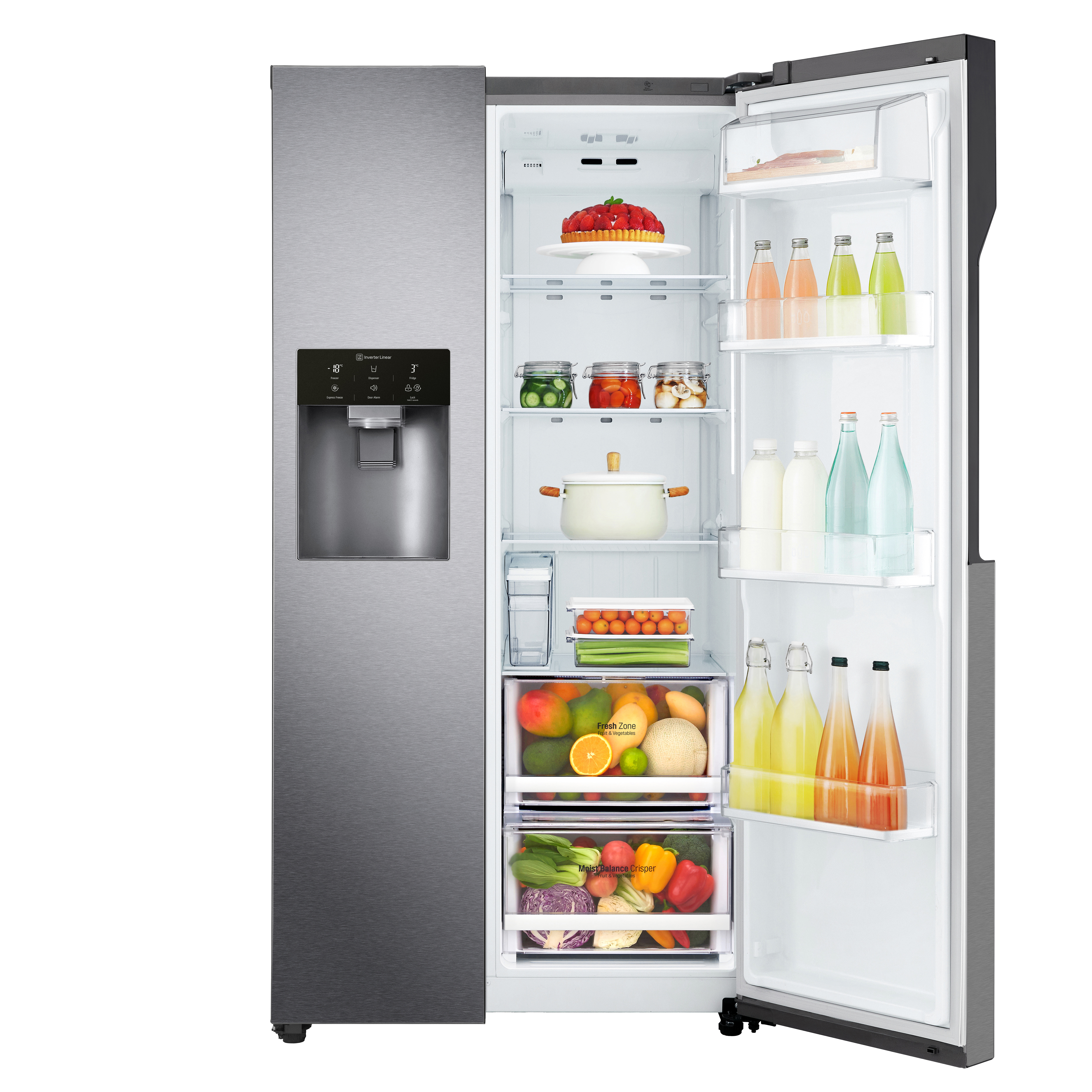 LG GSL 361 ICEZ Side-by-Side (606 l, F, 1790 mm hoch, Graphit)