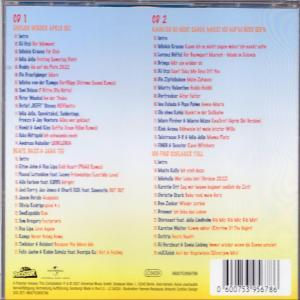 CD-Cover mit Titellisten, mit gelb-orangefarbenem Hintergrund und den Worten auf Deutsch.