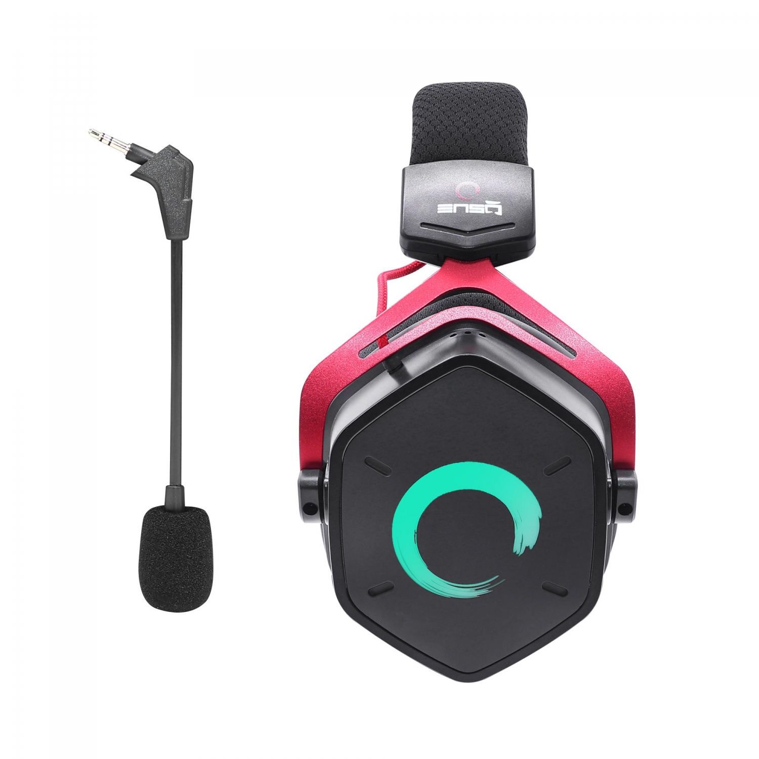 Auriculares gaming - FR-TEC Enso, De diadema, Con cable, Jack 3.5 mm, Función Plug & Play, LED, Negro y Rojo