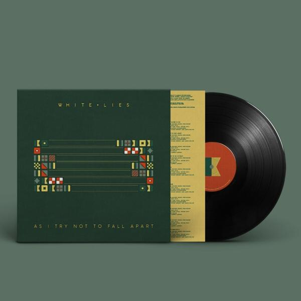 Album borító: Zöld háttér, fekete bakelit lemez, geometriai design.