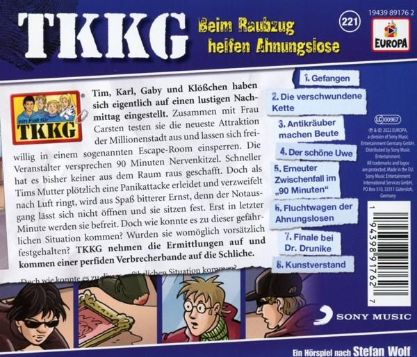 Buchcover mit Comicfiguren, Text. Szene zeigt eine Gruppe von Personen und Text.