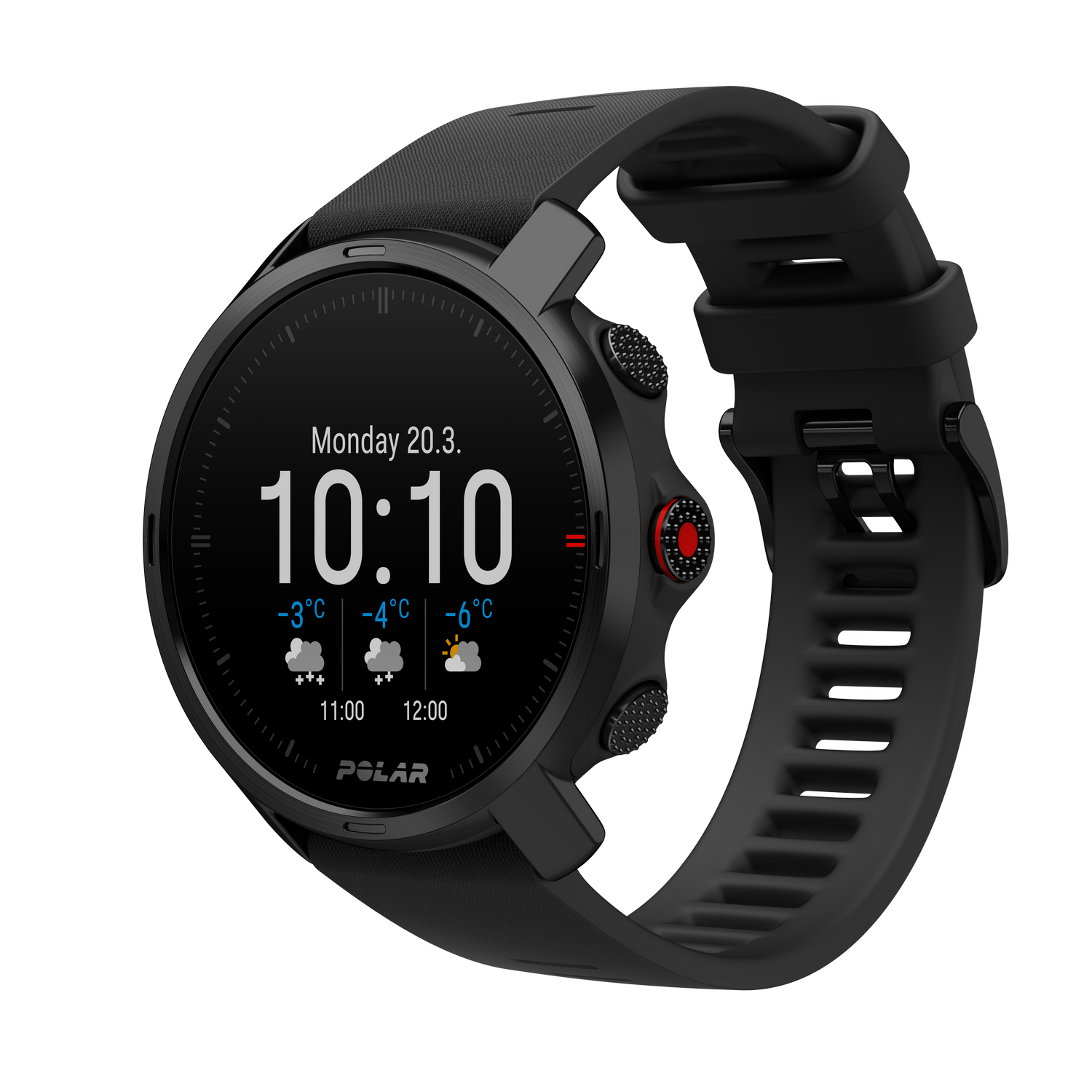 Reloj deportivo - Polar Grit X, Negro, Bluetooth, 1.2", GPS, Brújula, Altímetro, Smart Coaching