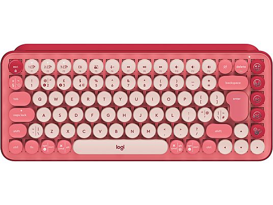 LOGITECH POP Keys - Mechanische kabellose Tastatur (Heartbreaker Rose)