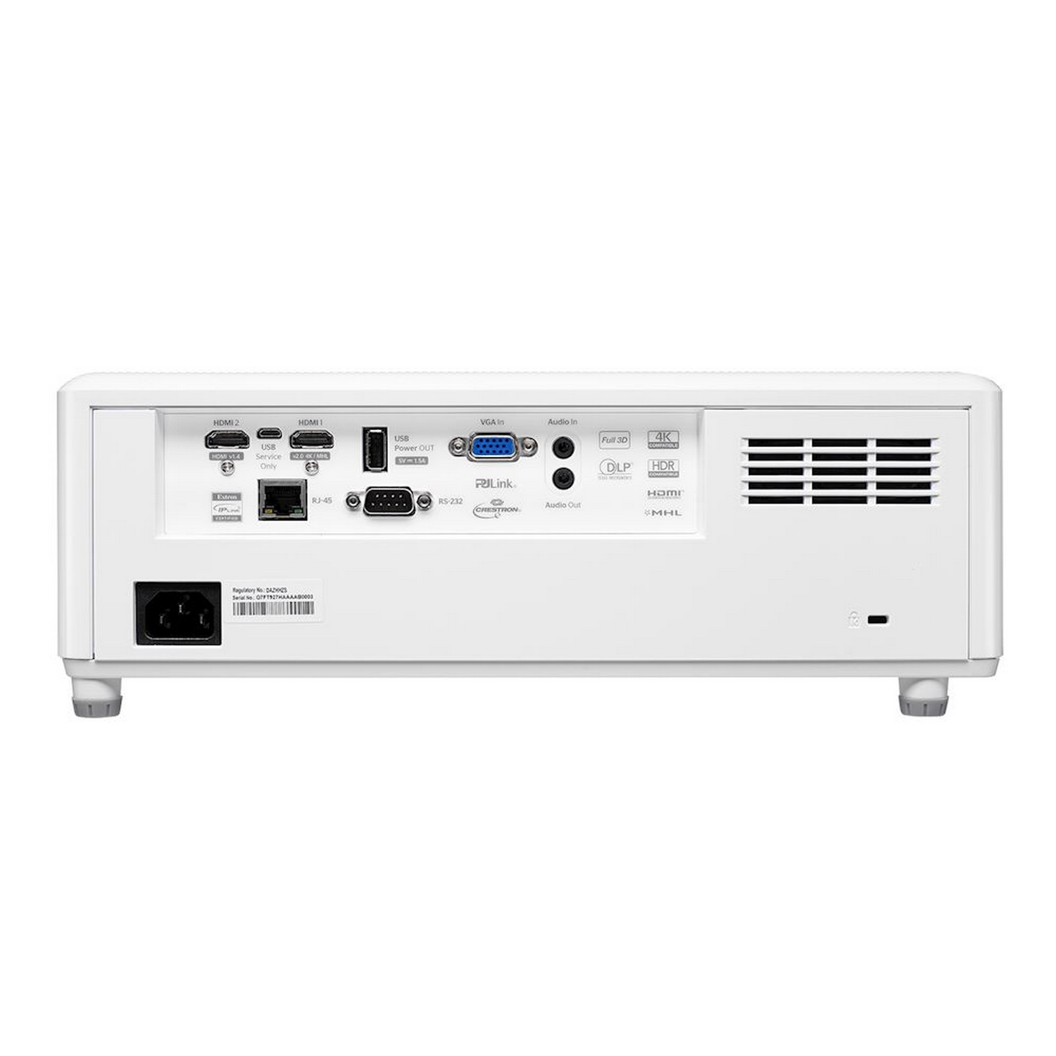 Proyector - Optoma ZW403, DLP, WXGA, Láser, 4500 lm, 360º, 30.000 horas, Full 3D, DuraCore, Blanco