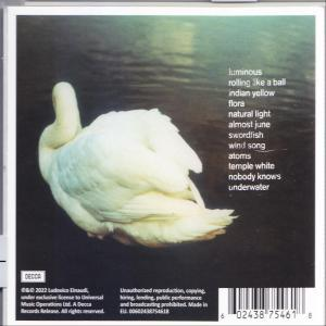 Album-Rückseite mit Schwan und Text, einschließlich Songtiteln und Credits.