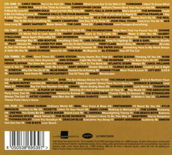 Ein CD-Cover mit Songtiteln und Credits, mit schwarzem Hintergrund. Die Disc ist nicht sichtbar.