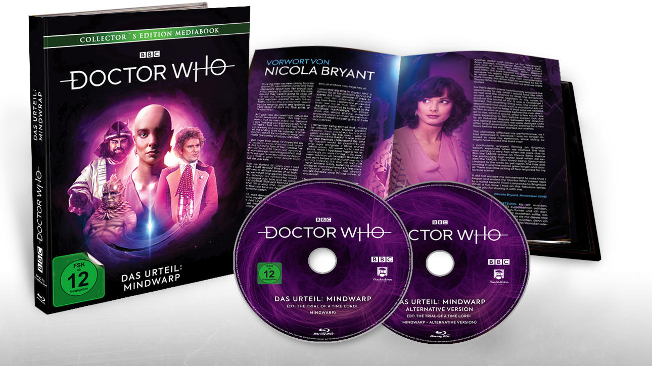 Doctor Who Box-Set mit Buch, zwei DVDs und Cover-Art mit Schauspielern.