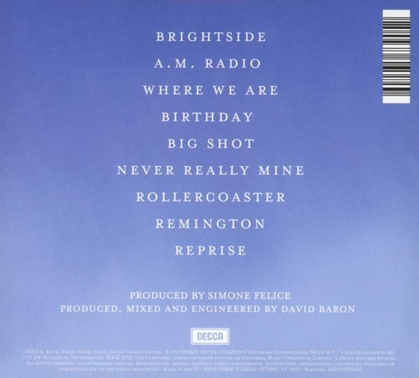 CD-Cover mit Songtiteln. Dunkler Hintergrund mit weißem Text. DECCA-Logo.