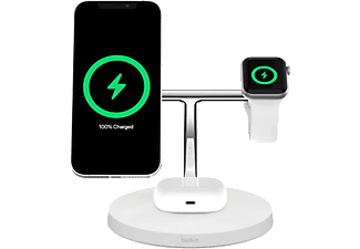 BELKIN MegSafe 3-i-1-trådlös laddare - Vit