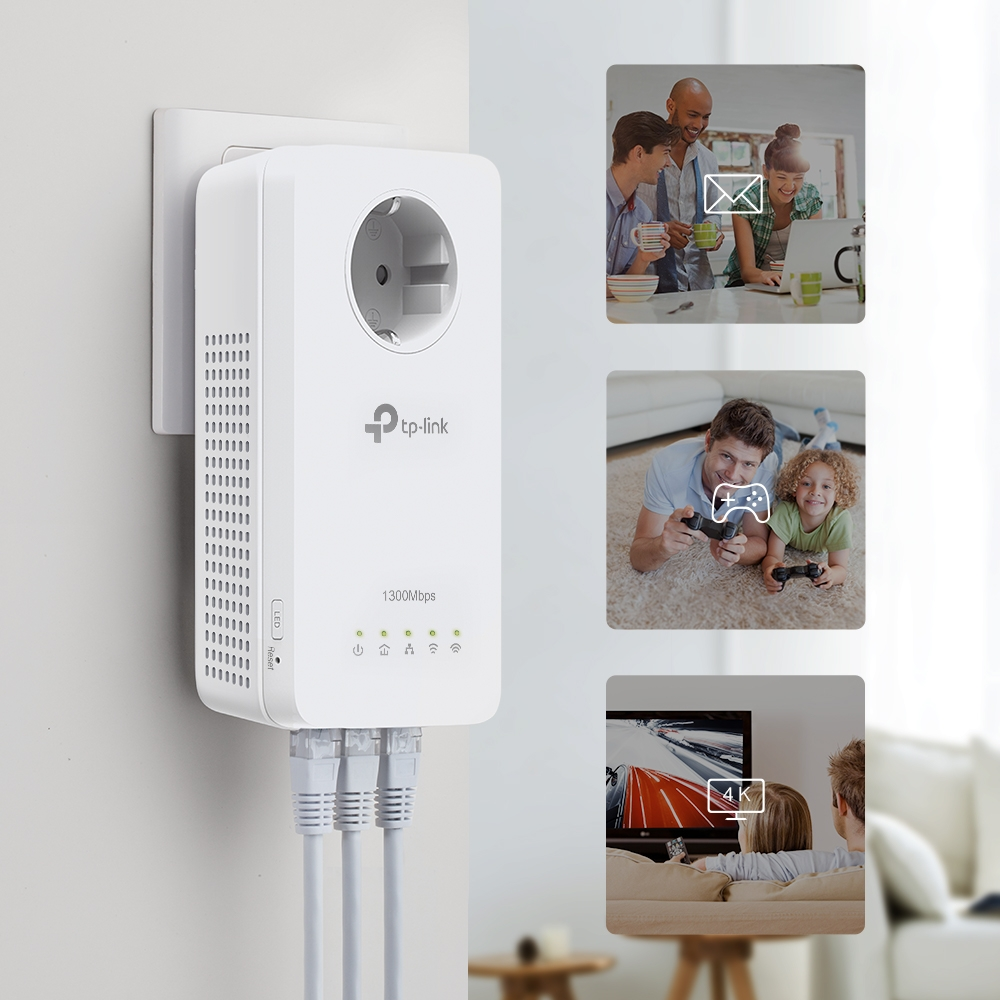 TP-LINK TL-WPA8631P Kit AV1300 Gigabit Passthrough ac Wi-Fi Kiti Kablosuz Powerline 