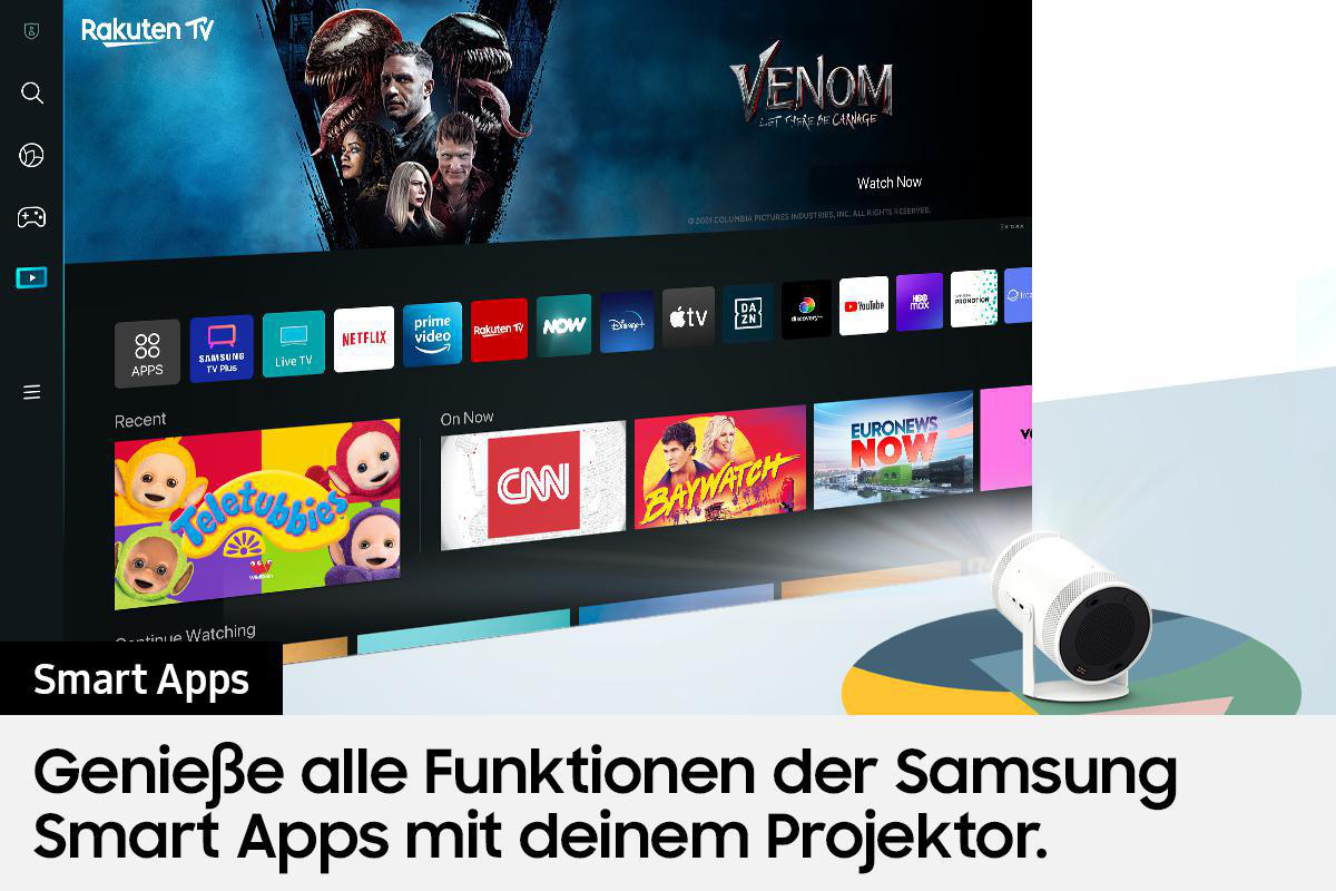 SAMSUNG The Freestyle (SP-LSP3BLAXXE) Beamer(Full-HD, 550 Lumen, WLAN)