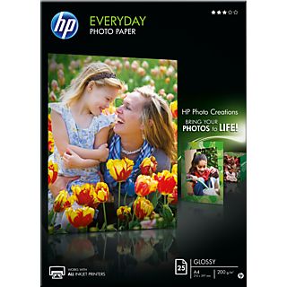 HP Everyday-Fotopapier glänzend - 25 Blatt/A4/210 x 297 mm -  (Schwarz/Blau/Weiss)