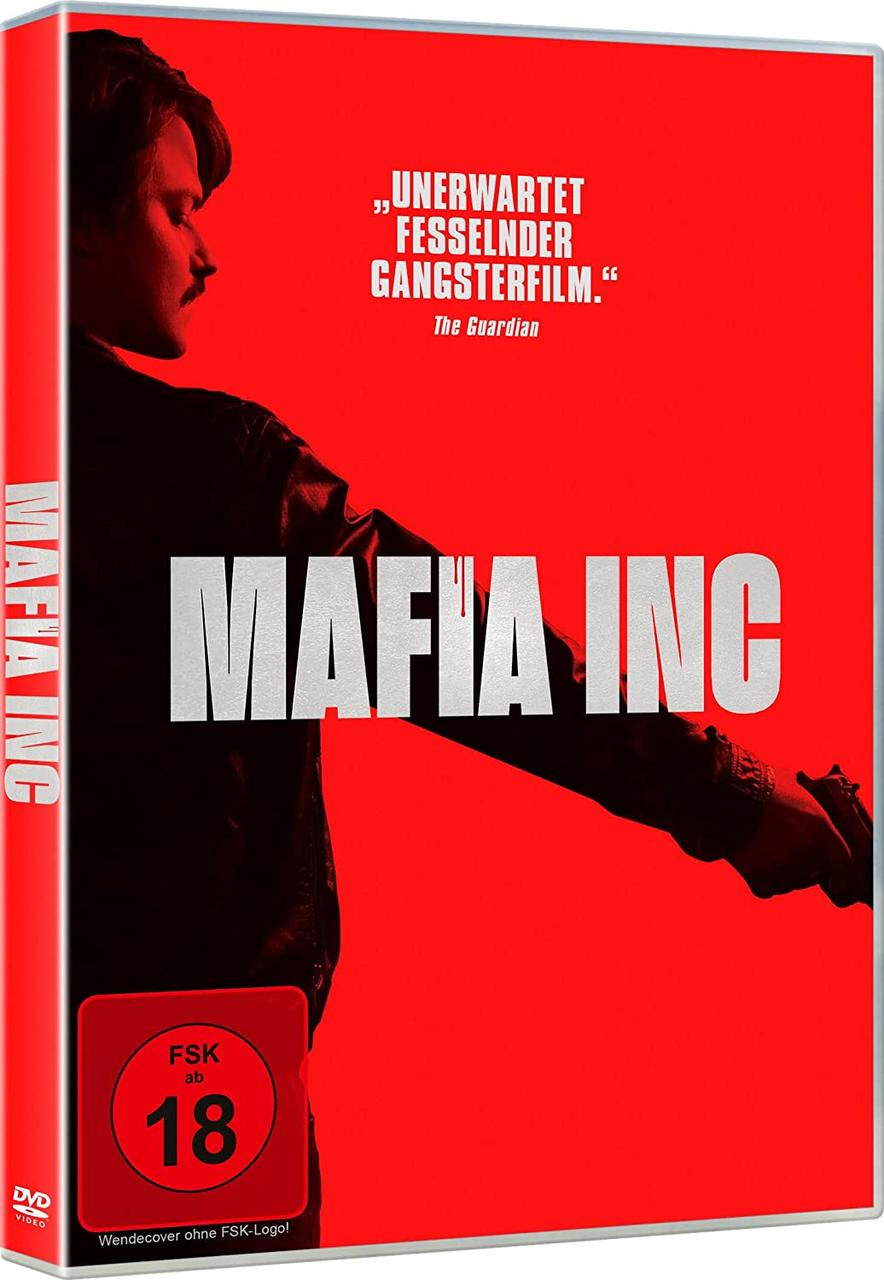 DVD-Hülle mit rotem Hintergrund, einem Mann und dem Titel "MAFIA INC."