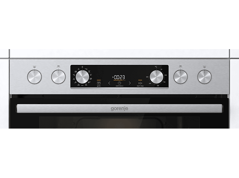 GORENJE STEEL SET 4 (BCS6737E06X+ECD634X), Einbauherdset (Glaskeramik-Kochfeld, A, 77 l)