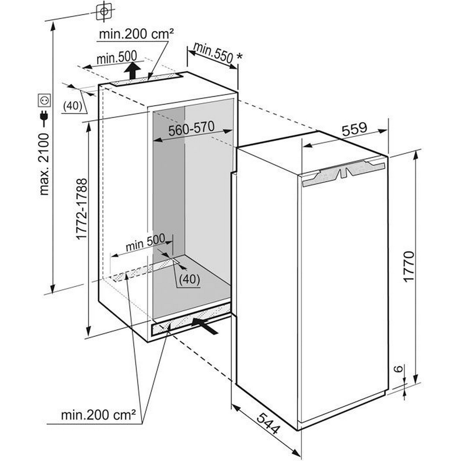 Frigorífico una puerta - Liebherr IK 3520, 330 l, PowerCooling, 178.8 cm, Blanco