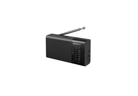 Radio portátil  Sony ICPF37, AM/FM, Salida de auriculares, 185 Horas de  batería, 100mW, Negro