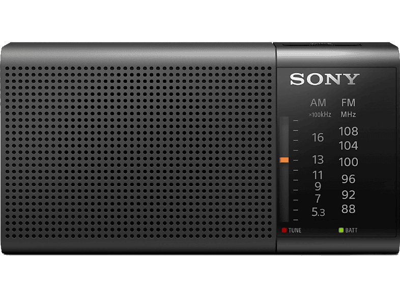 Radio portátil  Sony ICPF37, AM/FM, Salida de auriculares, 185 Horas de  batería, 100mW, Negro