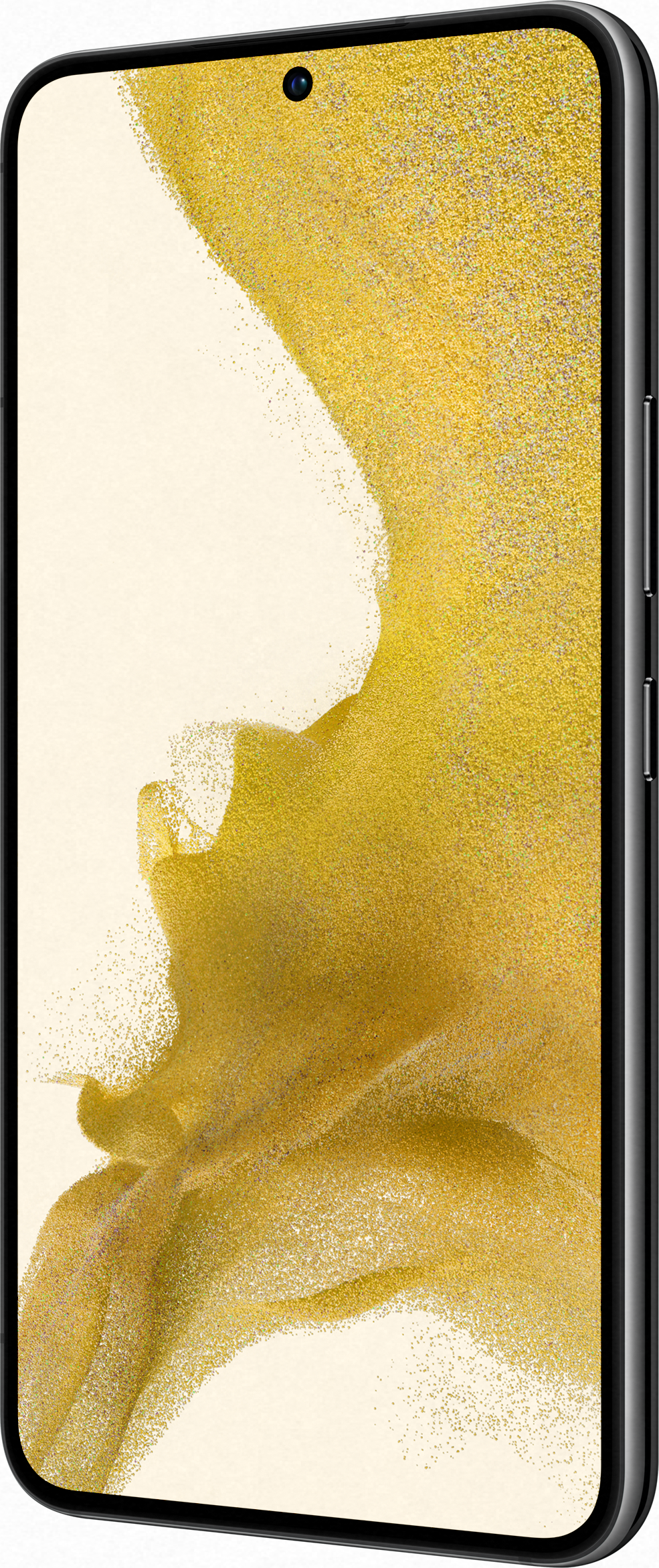 Un smartphone de couleur dorée avec une bordure noire.