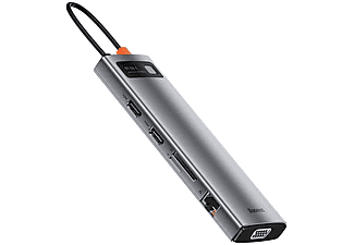 BASEUS Metal Gleam 11 in1 Multifonksiyonal Type-C Hub Dock Station Gri_1