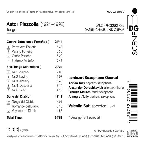 Sonic.art Saxophone Quartet, Valentin Butt - TANGO  - (CD)