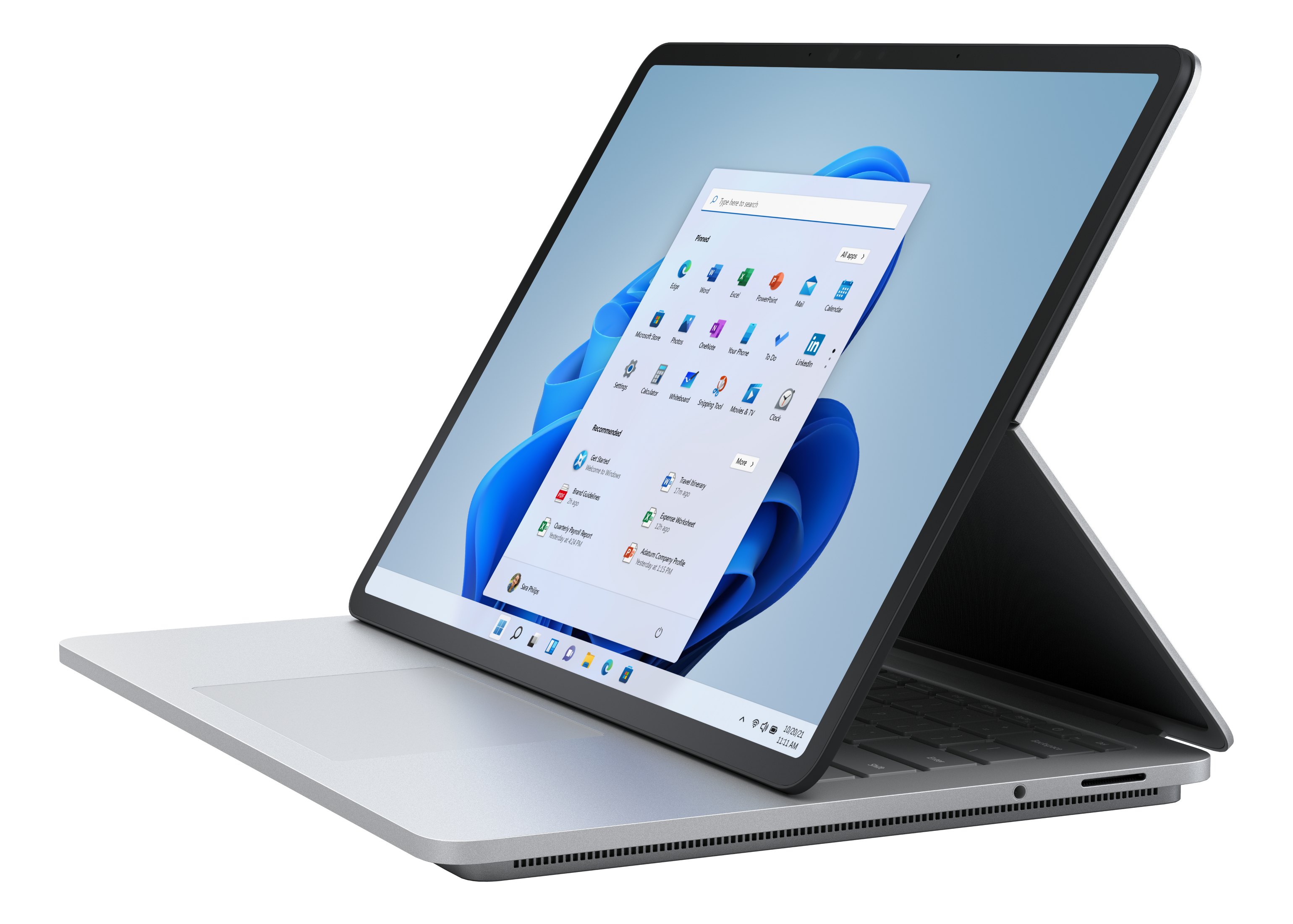 MICROSOFT Surface Laptop Studio - Convertible 2 in 1 Laptop (14.4 ", 2 TB SSD, Platin)