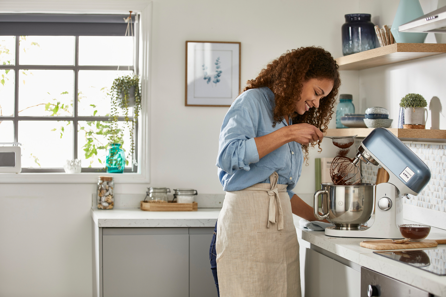 KENWOOD KMX 760BL KMIX Küchenmaschine Juniper Blue (Rührschüsselkapazität: 5 l, 1000 Watt)
