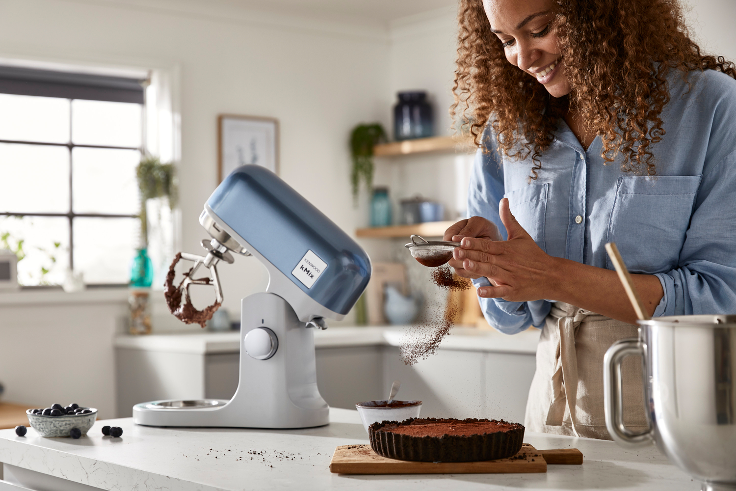 KENWOOD KMX 760BL KMIX Küchenmaschine Juniper Blue (Rührschüsselkapazität: 5 l, 1000 Watt)