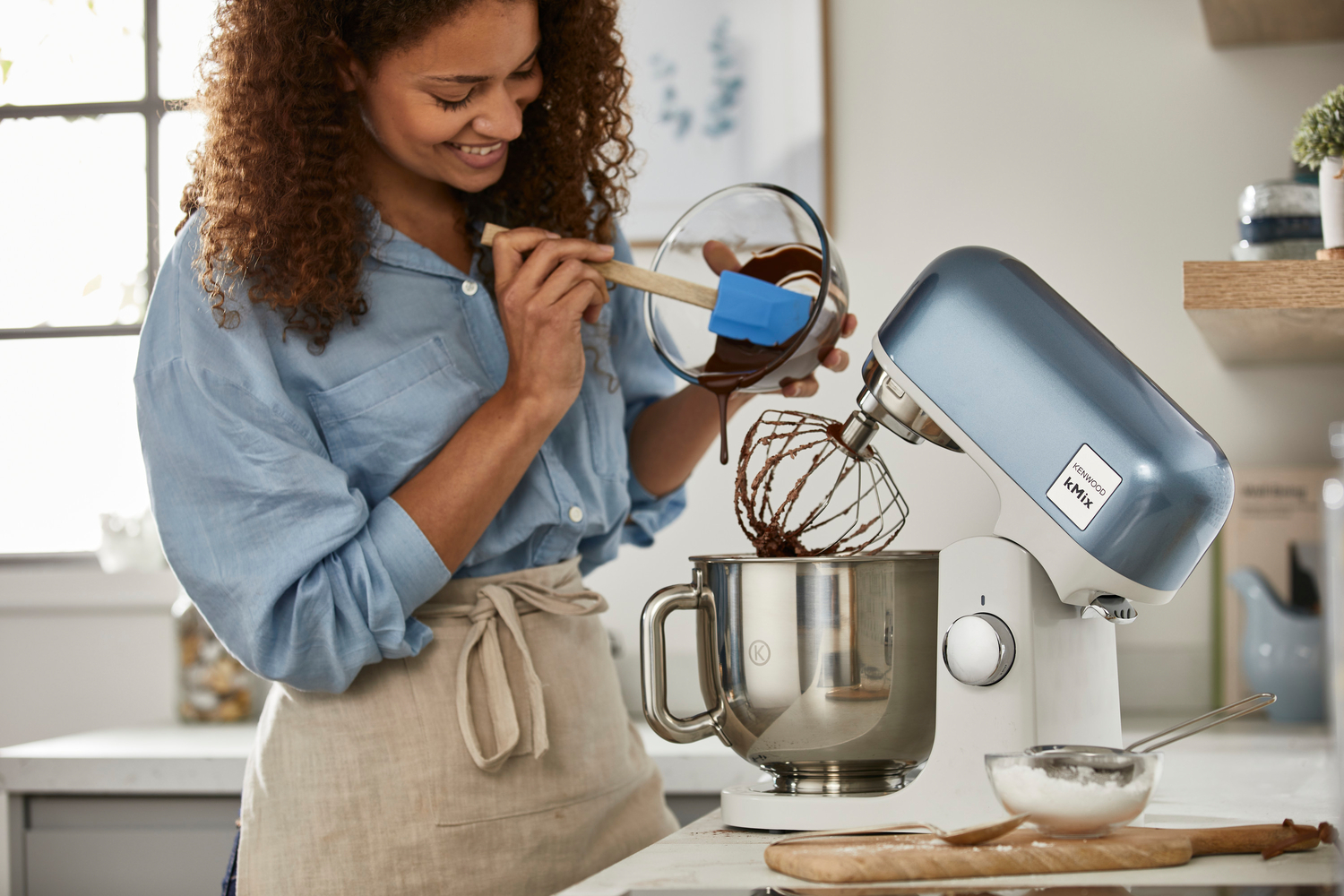 KENWOOD KMX 760BL KMIX Küchenmaschine Juniper Blue (Rührschüsselkapazität: 5 l, 1000 Watt)
