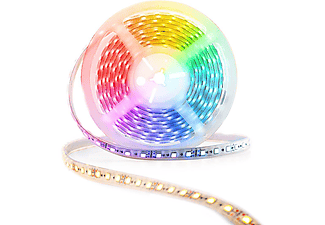 NEDIS Smartlife LED Streifen, WLAN, Kaltweiss/RGB/Warmweiss, 5 Meter, IP65, 2700 - 6500K, 405 lm, Schwarz