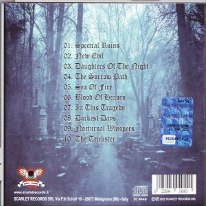 Albumcover mit Friedhofsszene, nebligem Hintergrund und Titelliste.