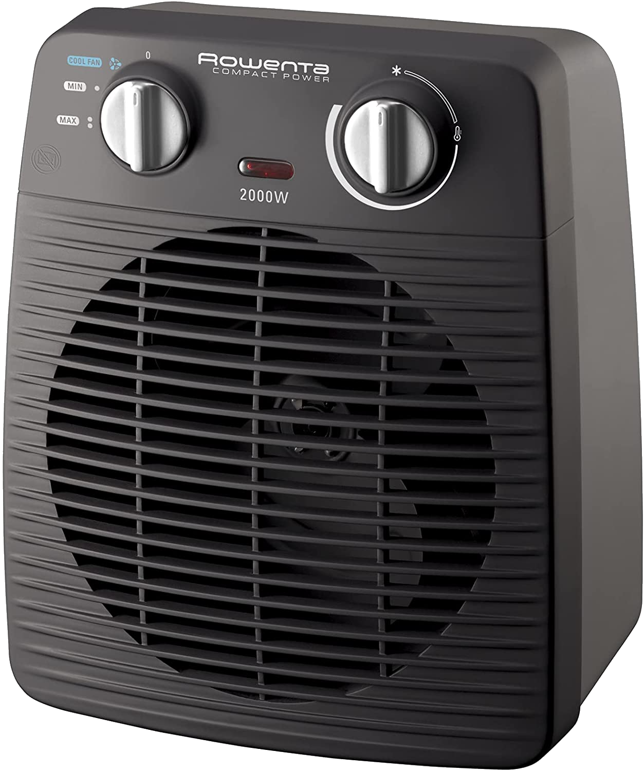 Rowenta So2210f0 2000w calefactor classic 2000 2 velocidades termostato antiheladas aire y ventilación termoventilador so2210 compacto 200 potencia niveles de calor power so221f0 negro vertical interior