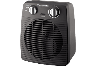 Calefactor - Rowenta Compact Power SO2210, Hasta 2000W, Motor Dual, 2 Velocidades, Función Silence, Función aire frío, Anticongelante, Negro