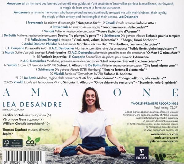Lea Desandre, mezzo-szoprán, meditációs pózban egy album borítóján.