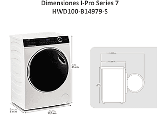 va a decidir Egipto científico Lavadora secadora | Haier I-Pro Series 7 HWD100-B14979S, 10kg+6kg, 1400rpm,  Direct Motion, Blanco