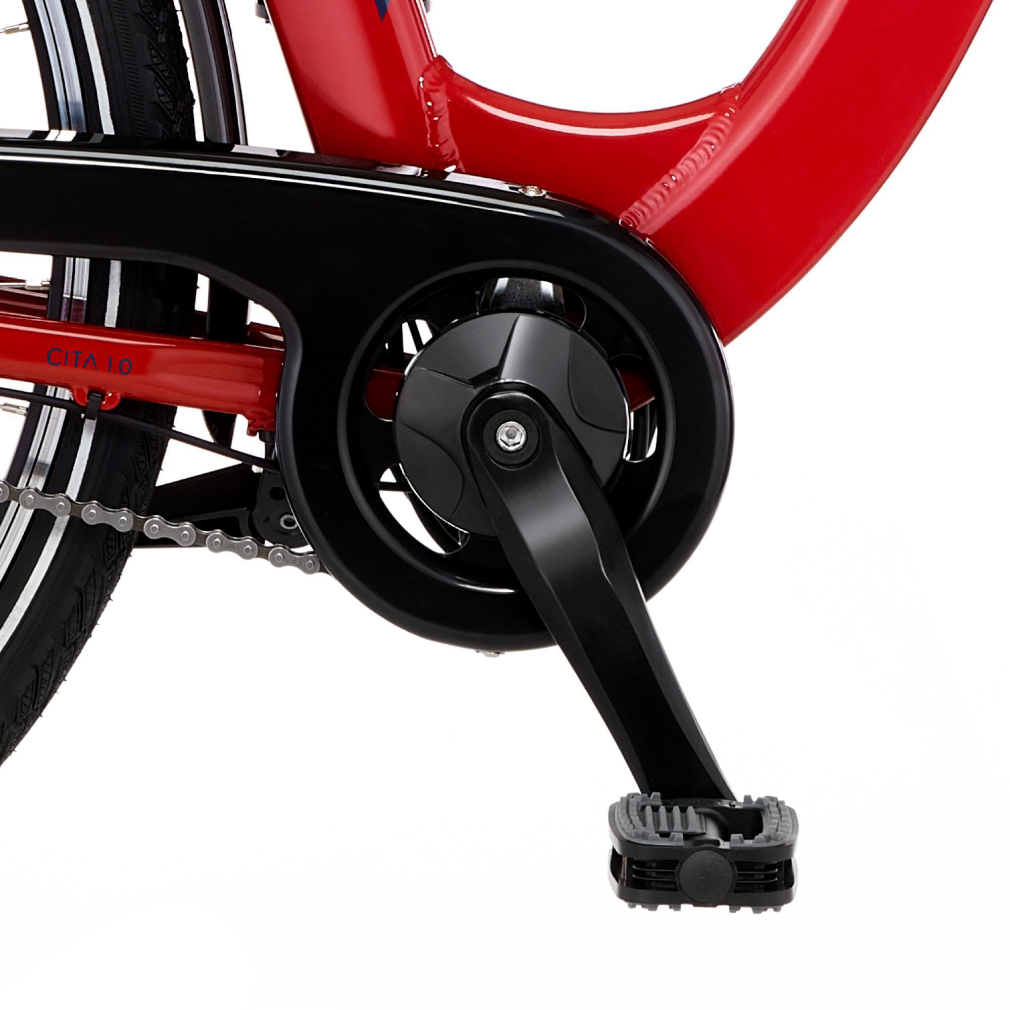 FISCHER CITA 1.0 Citybike (Laufradgröße: 28 Zoll, Damen-Rad, 317 Wh, Rot glänzend)