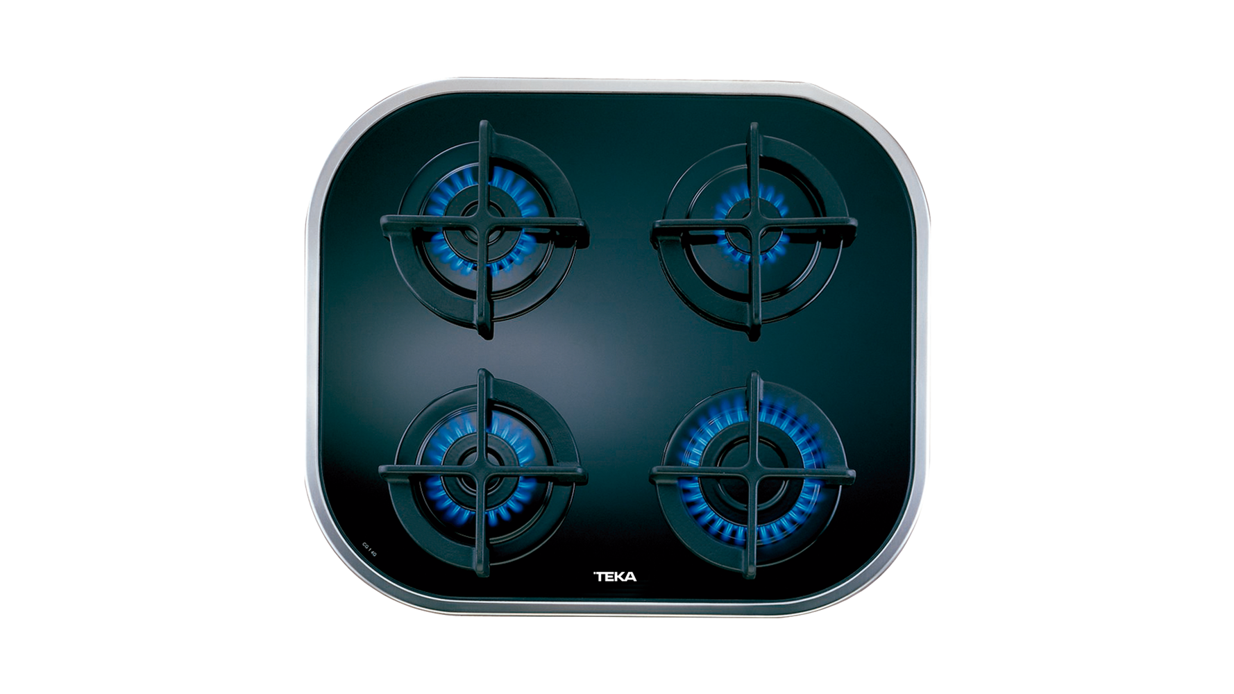 Teka Cg.1 4g ai cristal negro placa de gas 60cm polivalente natural al 4 zonas 60 con quemadores acabado redondeado 10205283 fuegos 59 parrillas butano color cocina 59cm marco encimera 1 cg14gaialn 4gaial