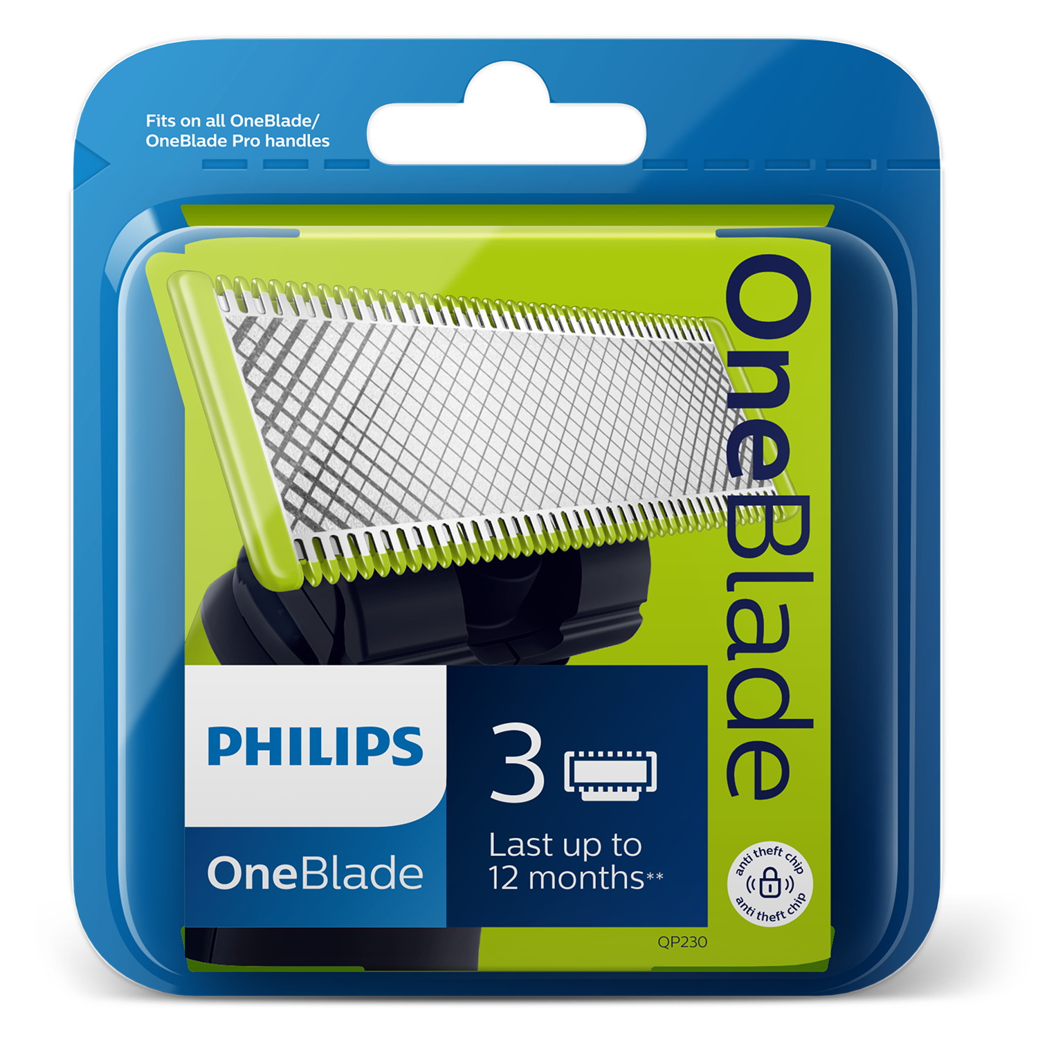 PHILIPS QP230/50 OneBlade vervangmes 3 stuks