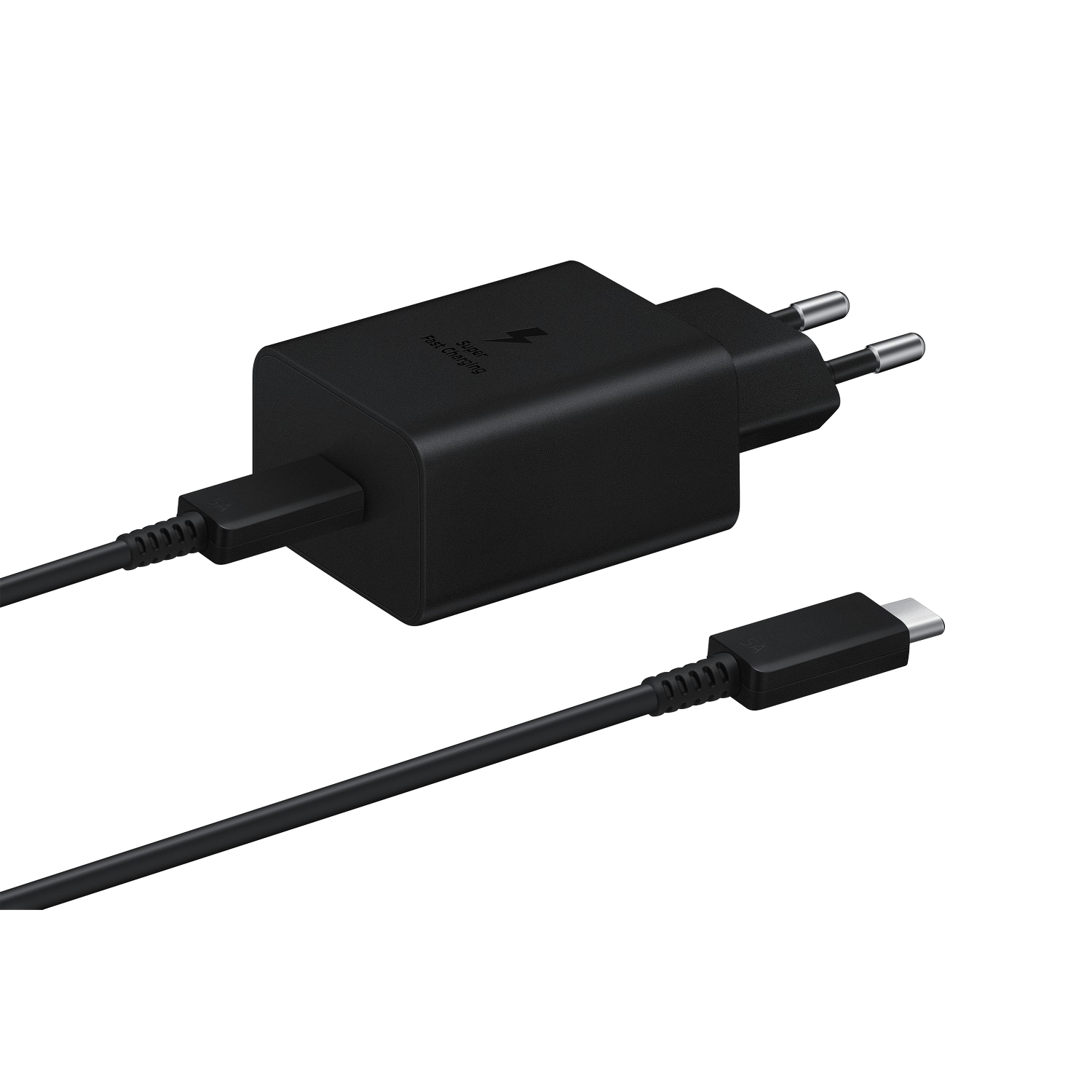 Cargador - Samsung EP-T4510XBEGEU, Cable USB-C, 1.5 m, 45W, Carga rápida, Negro