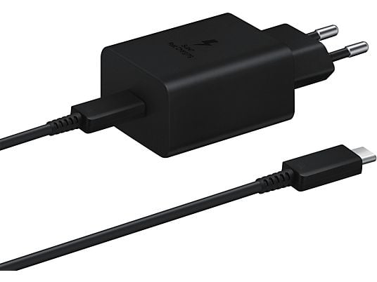 Cargador - Samsung EP-T4510XBEGEU, Cable USB-C, 1.5 m, 45W, Carga rápida, Negro
