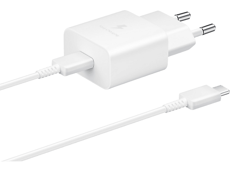 Cargador móvil - Samsung EP-T1510XWEGEU, Cable USB-C, 1 m, 15W, Carga rápida, Blanco