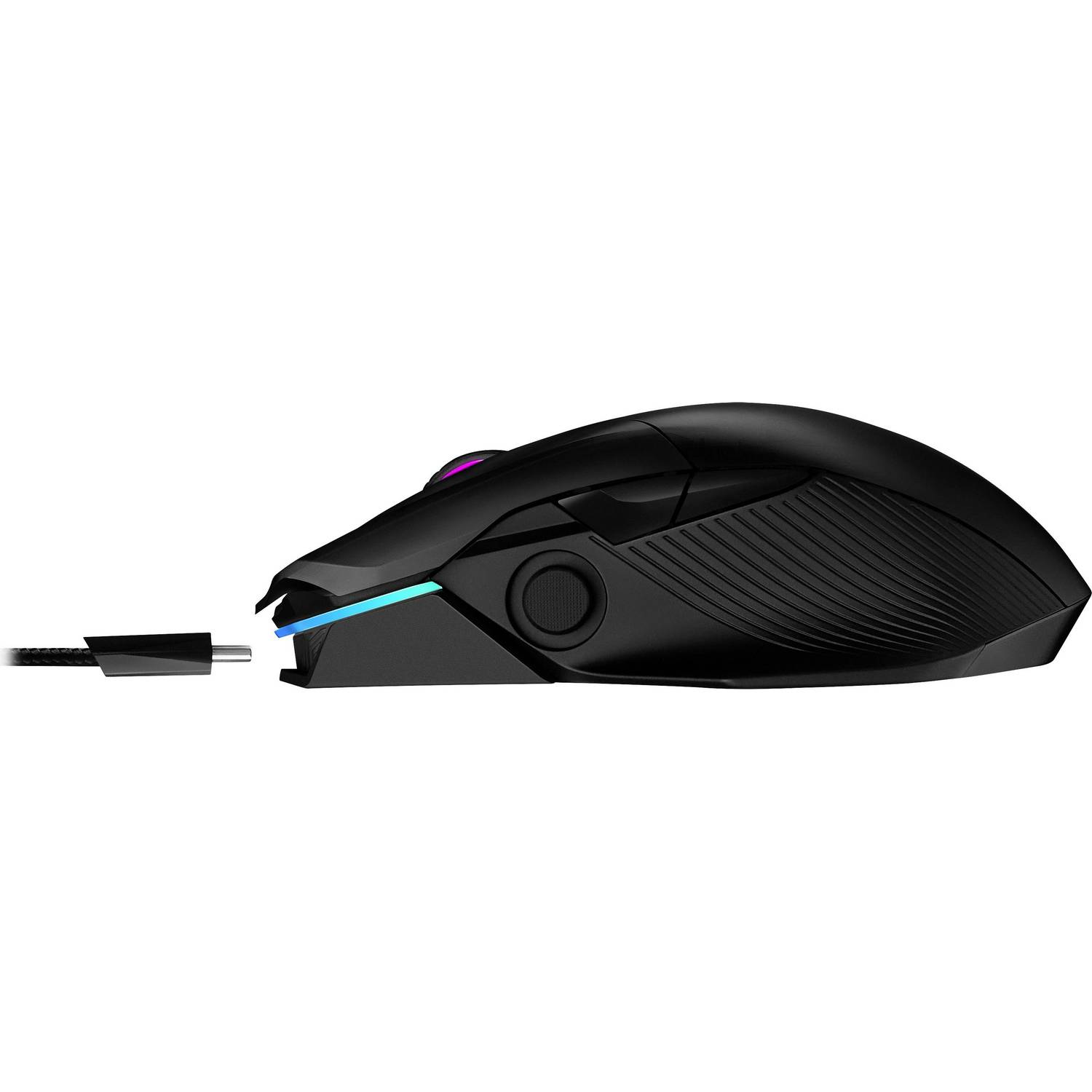 Ratón gaming - ASUS ROG Chakram, 16000 ppp, 2.4 GHz radio, Bluetooth, USB, Negro